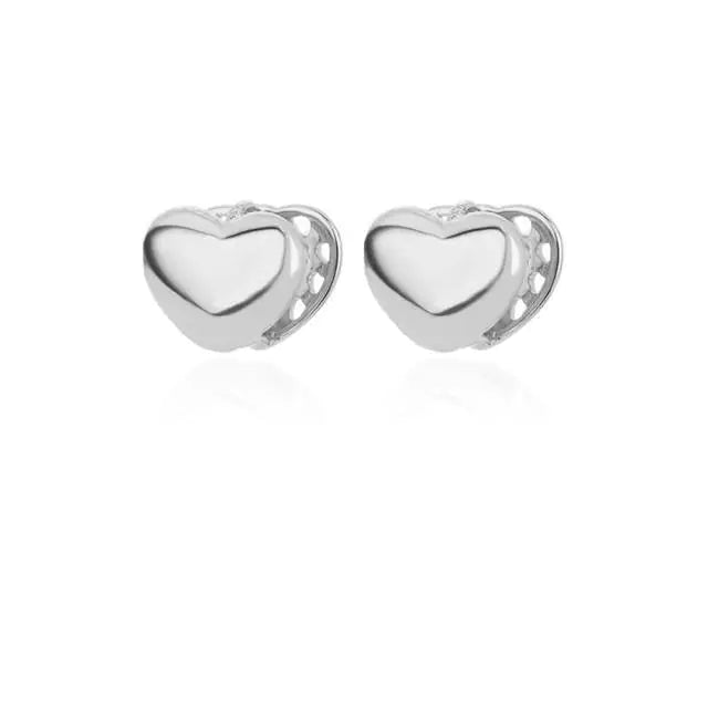 Vintage Gold Stainless Steel Heart Earrings for Women