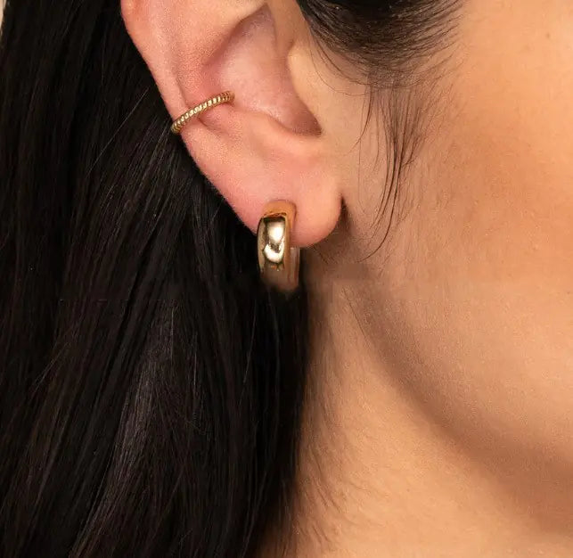Trendy French Ins Open C-Shaped Stainless Steel Earrings