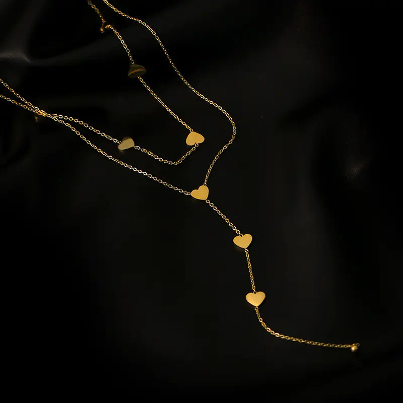 Women's Stainless Steel Double Layer Love Necklace