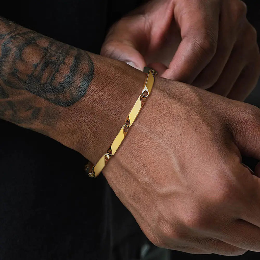 Men's Stainless Steel Melon Seed Bracelet