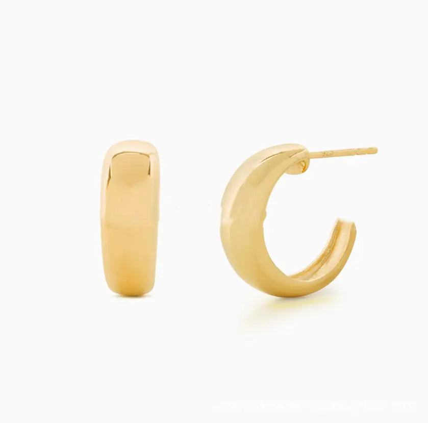 Trendy French Ins Open C-Shaped Stainless Steel Earrings