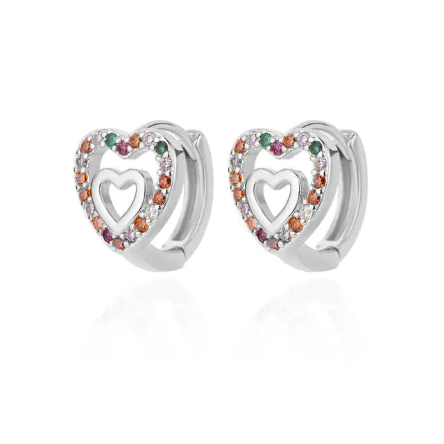 Vintage Gold Stainless Steel Heart Earrings for Women