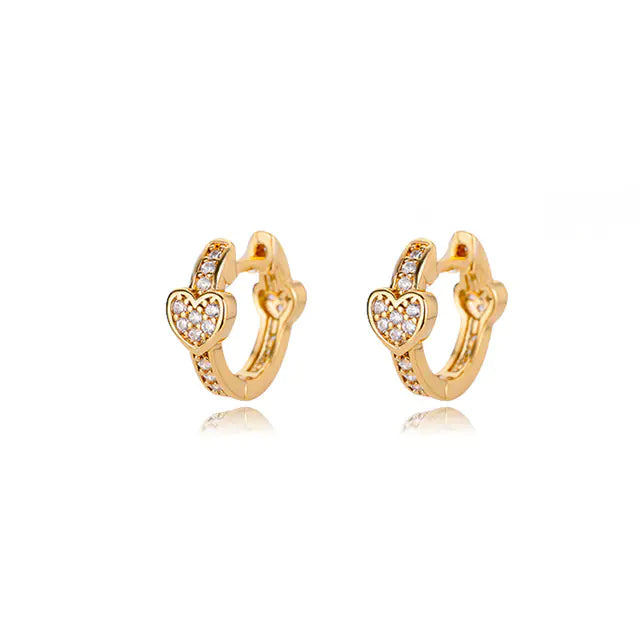 Vintage Gold Stainless Steel Heart Earrings for Women