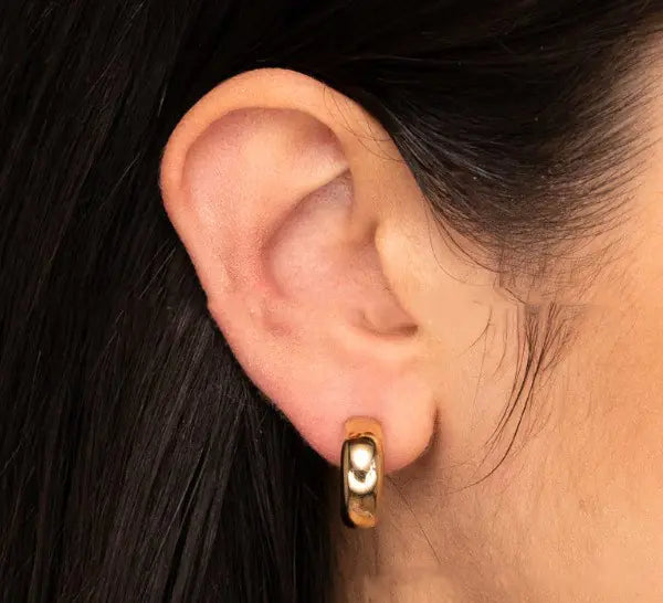 Trendy French Ins Open C-Shaped Stainless Steel Earrings
