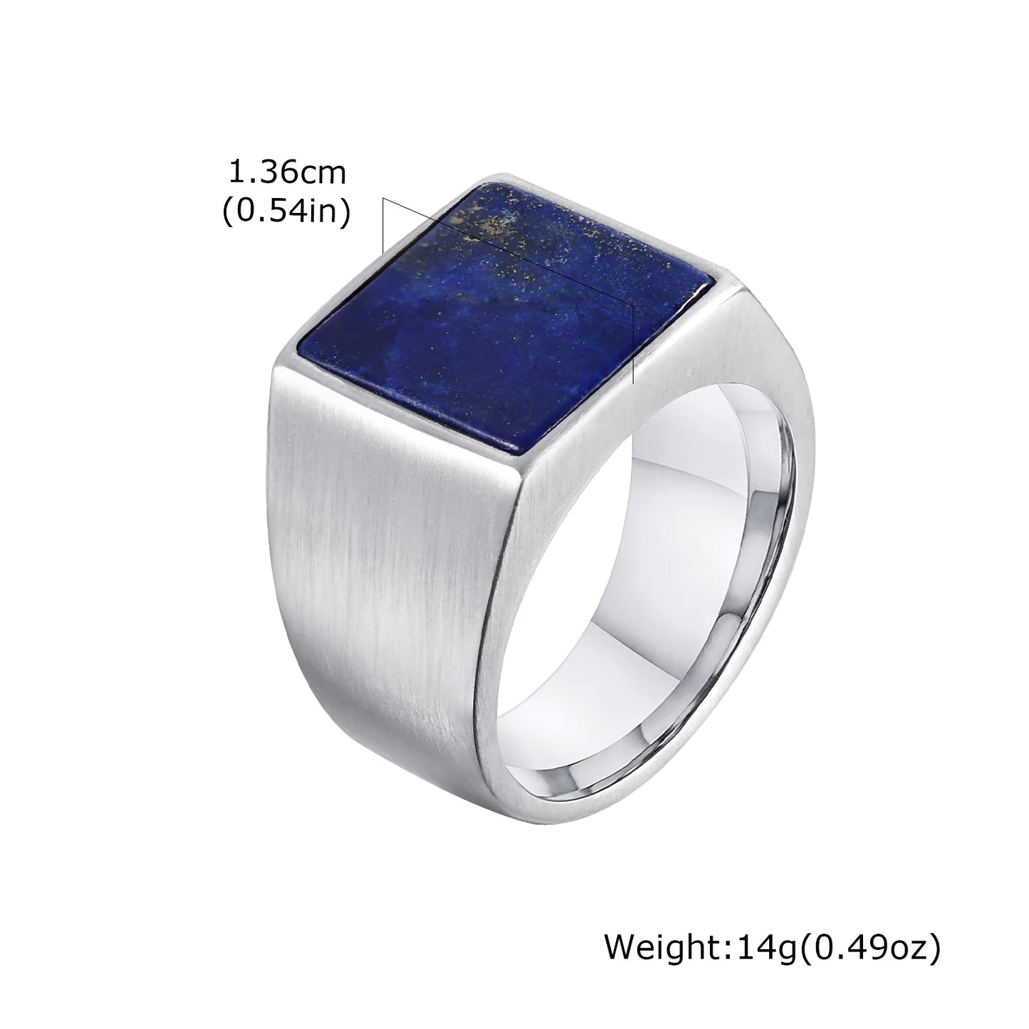 Men's Square Stainless Steel Ring deze nog tekst