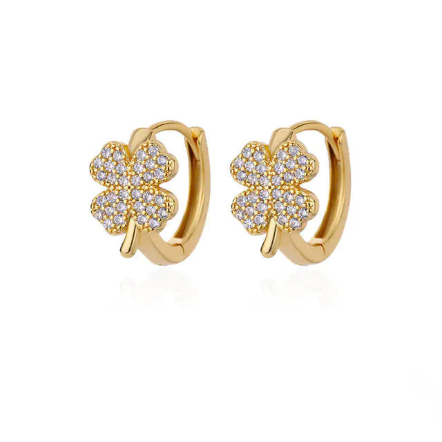 Vintage Gold Stainless Steel Heart Earrings for Women