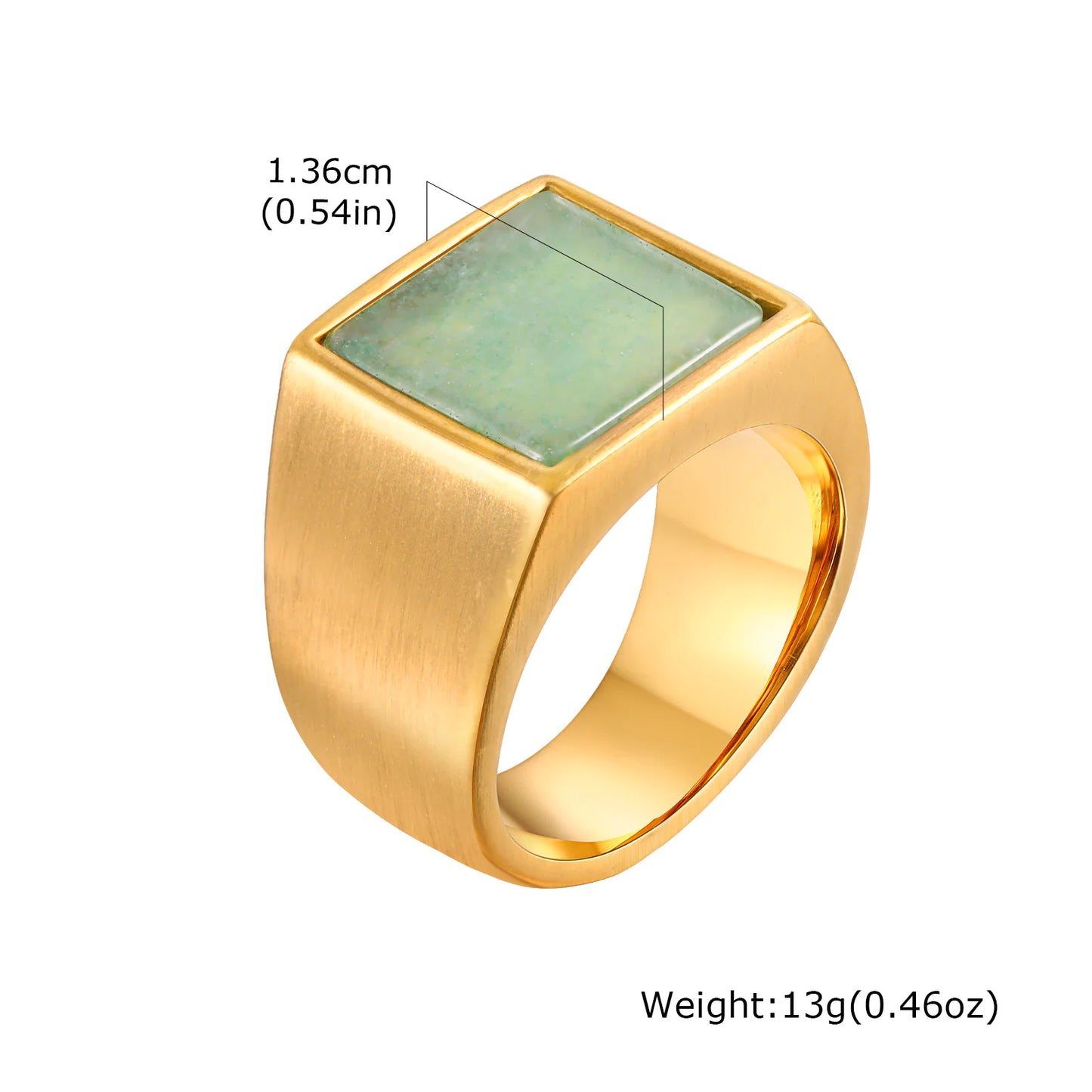 Men's Square Stainless Steel Ring deze nog tekst