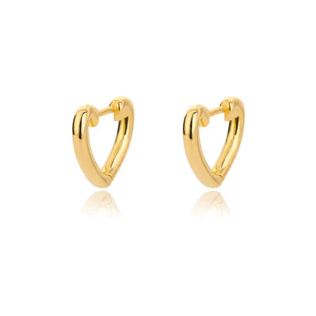 Vintage Gold Stainless Steel Heart Earrings for Women