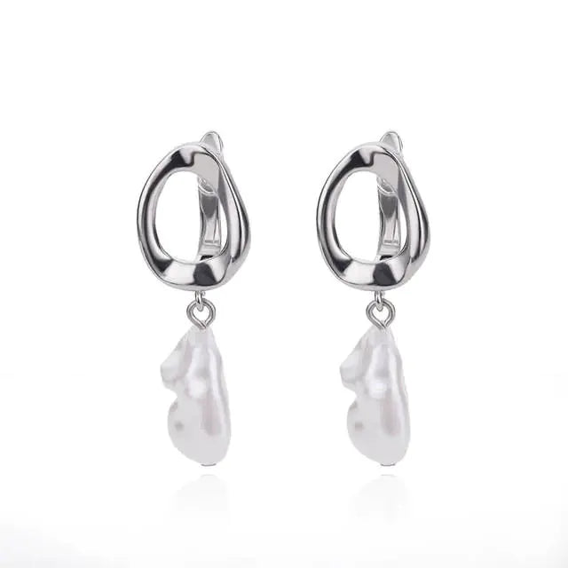 Vintage Gold Stainless Steel Heart Earrings for Women
