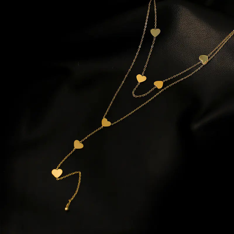 Women's Stainless Steel Double Layer Love Necklace