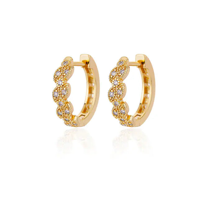 Vintage Gold Stainless Steel Heart Earrings for Women