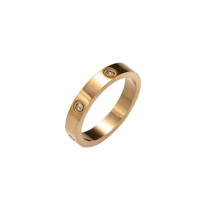 Korean Steel Ring with Diamonds