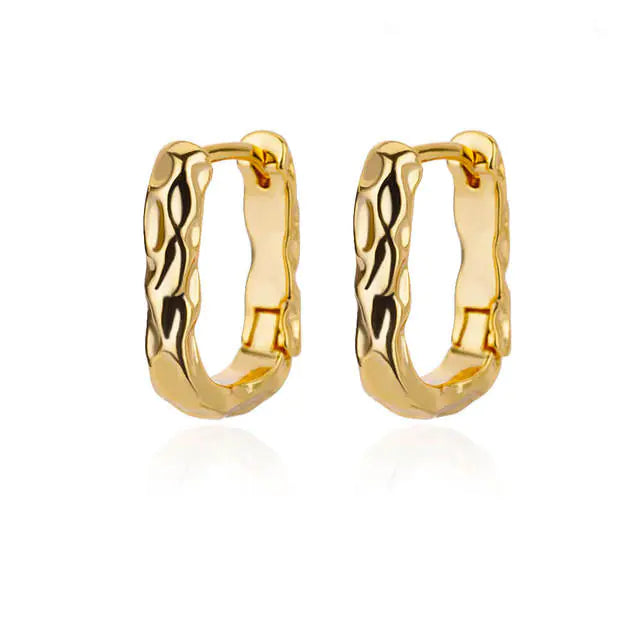 Vintage Gold Stainless Steel Heart Earrings for Women