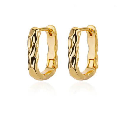 Vintage Gold Stainless Steel Heart Earrings for Women