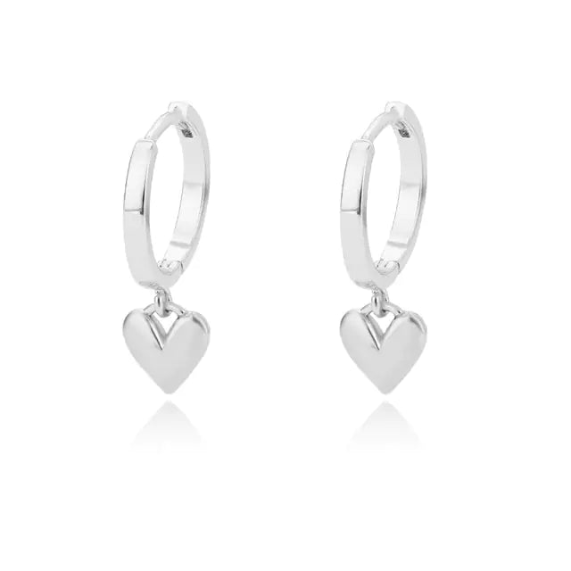 Vintage Gold Stainless Steel Heart Earrings for Women