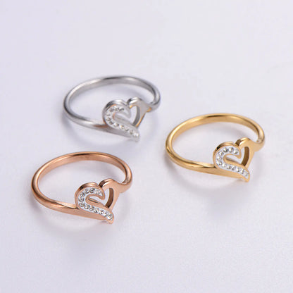 Creative Heart Retro Fashion Stainless Steel Ring