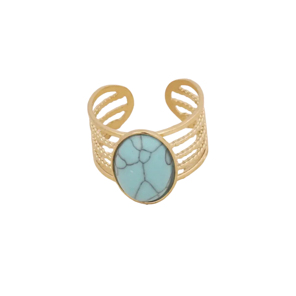 Women's Star & Moon Stainless Steel Ring