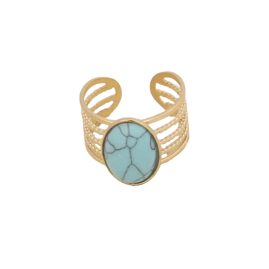 Women's Star & Moon Stainless Steel Ring