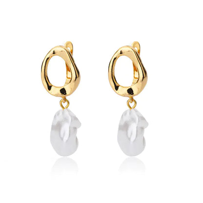 Vintage Gold Stainless Steel Heart Earrings for Women