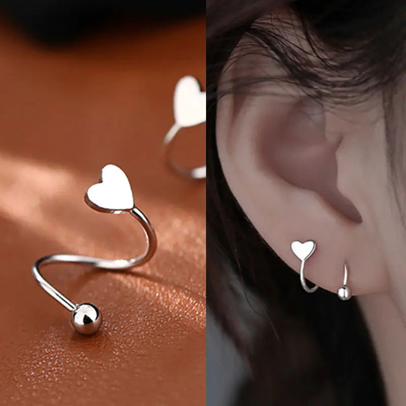 Women's Stainless Steel Star Heart Wave Mini Earrings