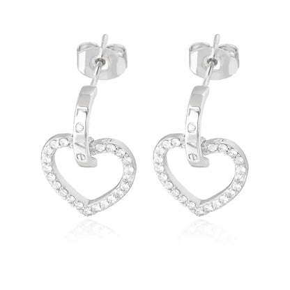 Vintage Gold Stainless Steel Heart Earrings for Women