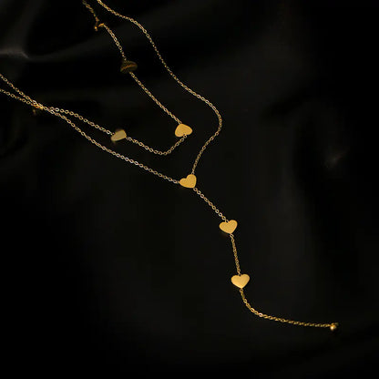 Women's Stainless Steel Double Layer Love Necklace