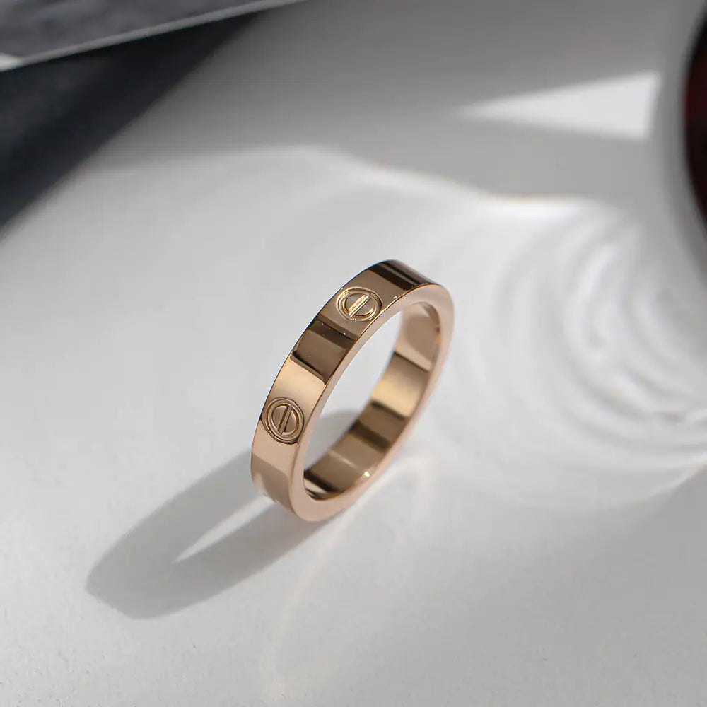 Korean Steel Ring with Diamonds