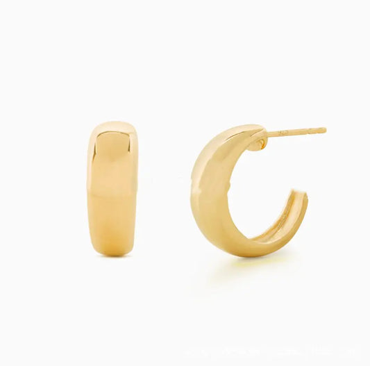 Trendy French Ins Open C-Shaped Stainless Steel Earrings