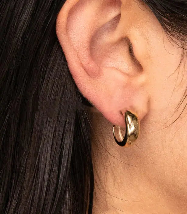 Trendy French Ins Open C-Shaped Stainless Steel Earrings