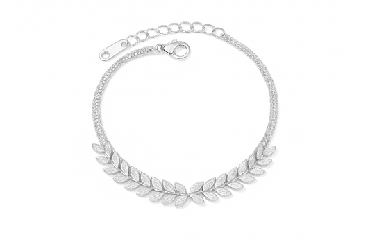 Stainless Steel Fashion Leaf Wheat Bracelet