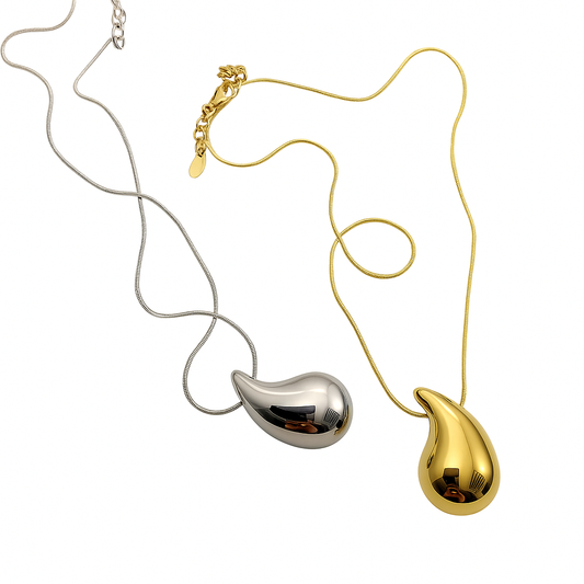 Stainless Steel Big Water Droplet Necklace