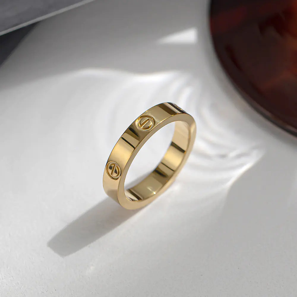 Korean Steel Ring with Diamonds