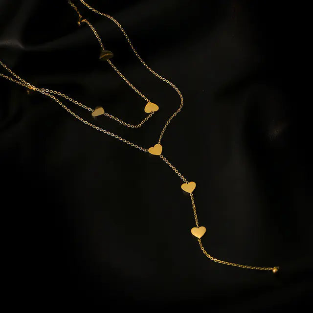 Women's Stainless Steel Double Layer Love Necklace