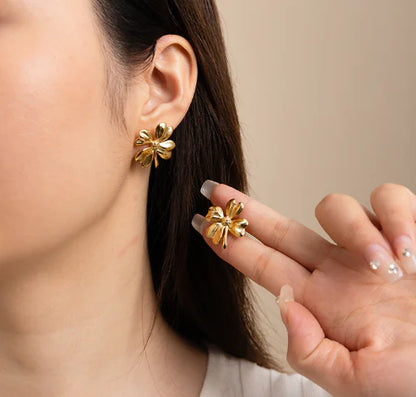 Gold Touch Stainless Steel Earrings