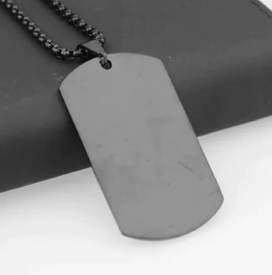 Classic Military Necklace with Laser Engraved Logo (One Piece)