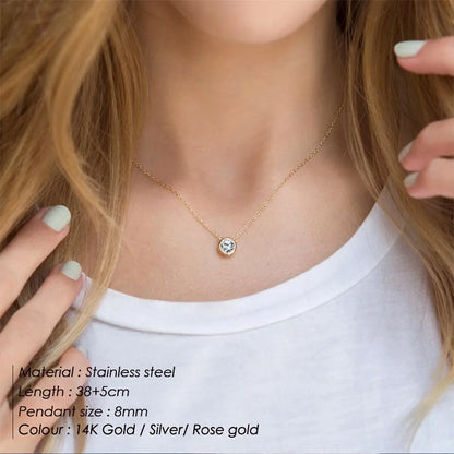 Stainless Steel Birthstone Necklace
