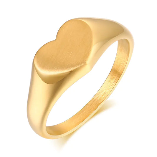 Heart-Shaped Stainless Steel Ring