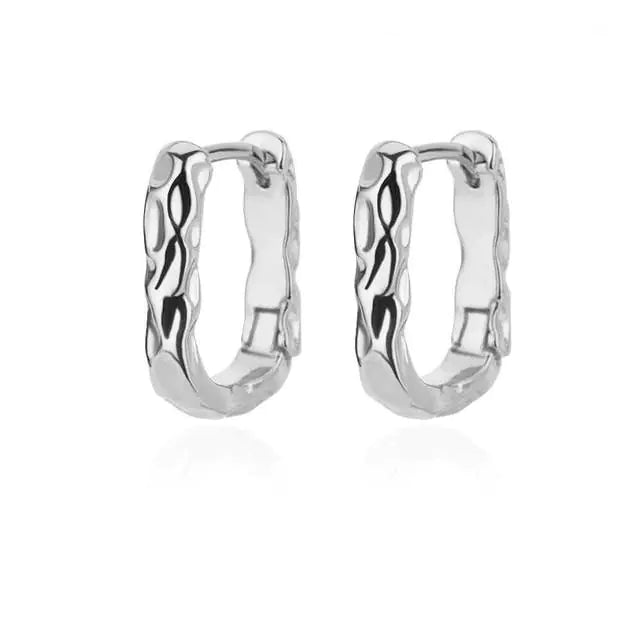 Vintage Gold Stainless Steel Heart Earrings for Women