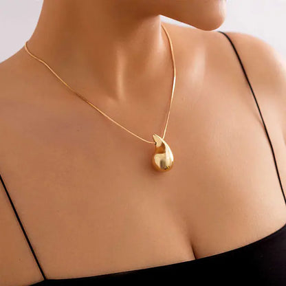 Stainless Steel Big Water Droplet Necklace
