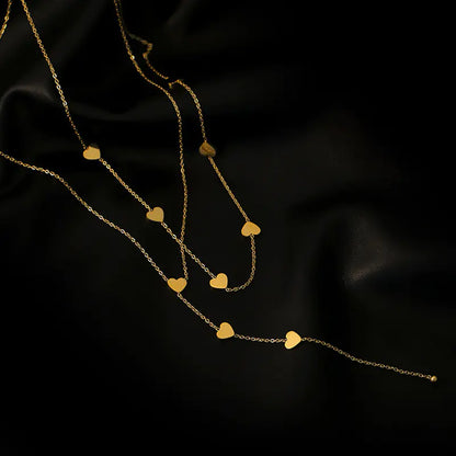 Women's Stainless Steel Double Layer Love Necklace