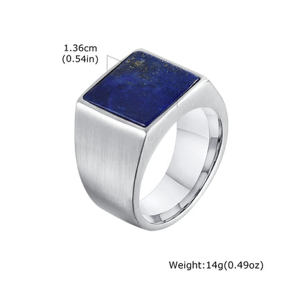 Men's Square Stainless Steel Ring deze nog tekst