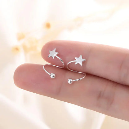 Women's Stainless Steel Star Heart Wave Mini Earrings