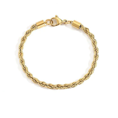 Stainless Steel Fried Dough Twist Chain Bracelet for Women