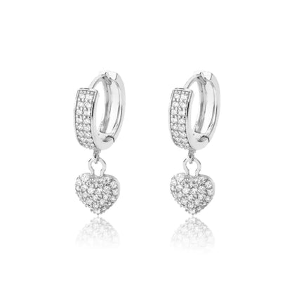 Vintage Gold Stainless Steel Heart Earrings for Women