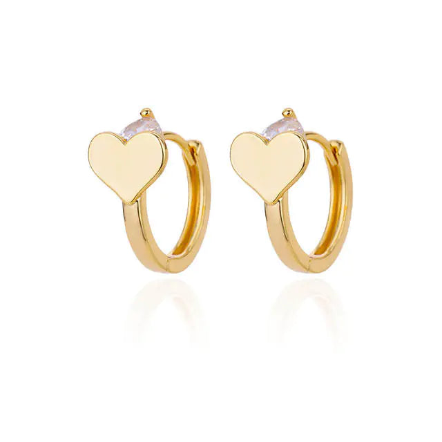 Vintage Gold Stainless Steel Heart Earrings for Women