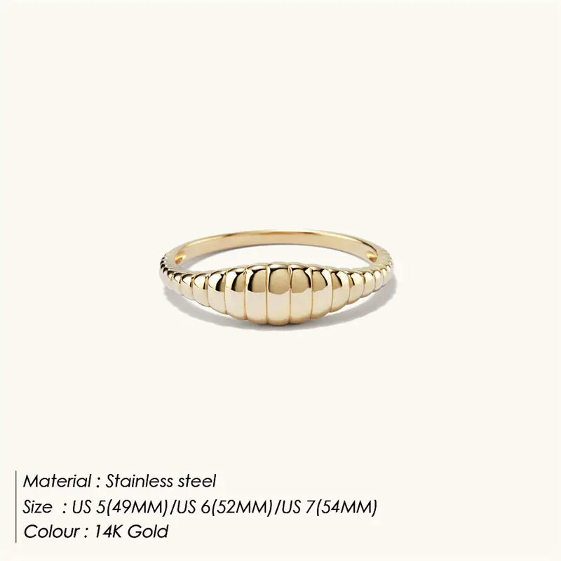 eManco Minimalist Gold-Plated Stainless Steel Ring