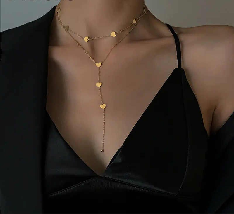 Women's Stainless Steel Double Layer Love Necklace