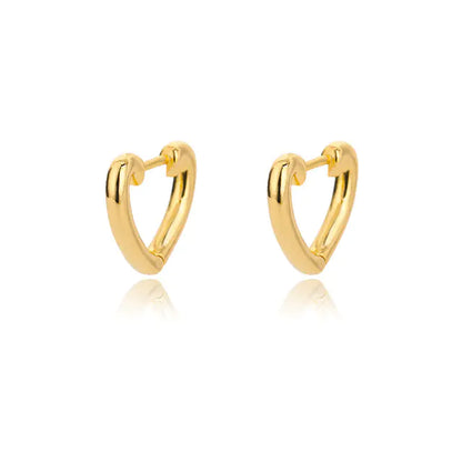 Vintage Gold Stainless Steel Heart Earrings for Women